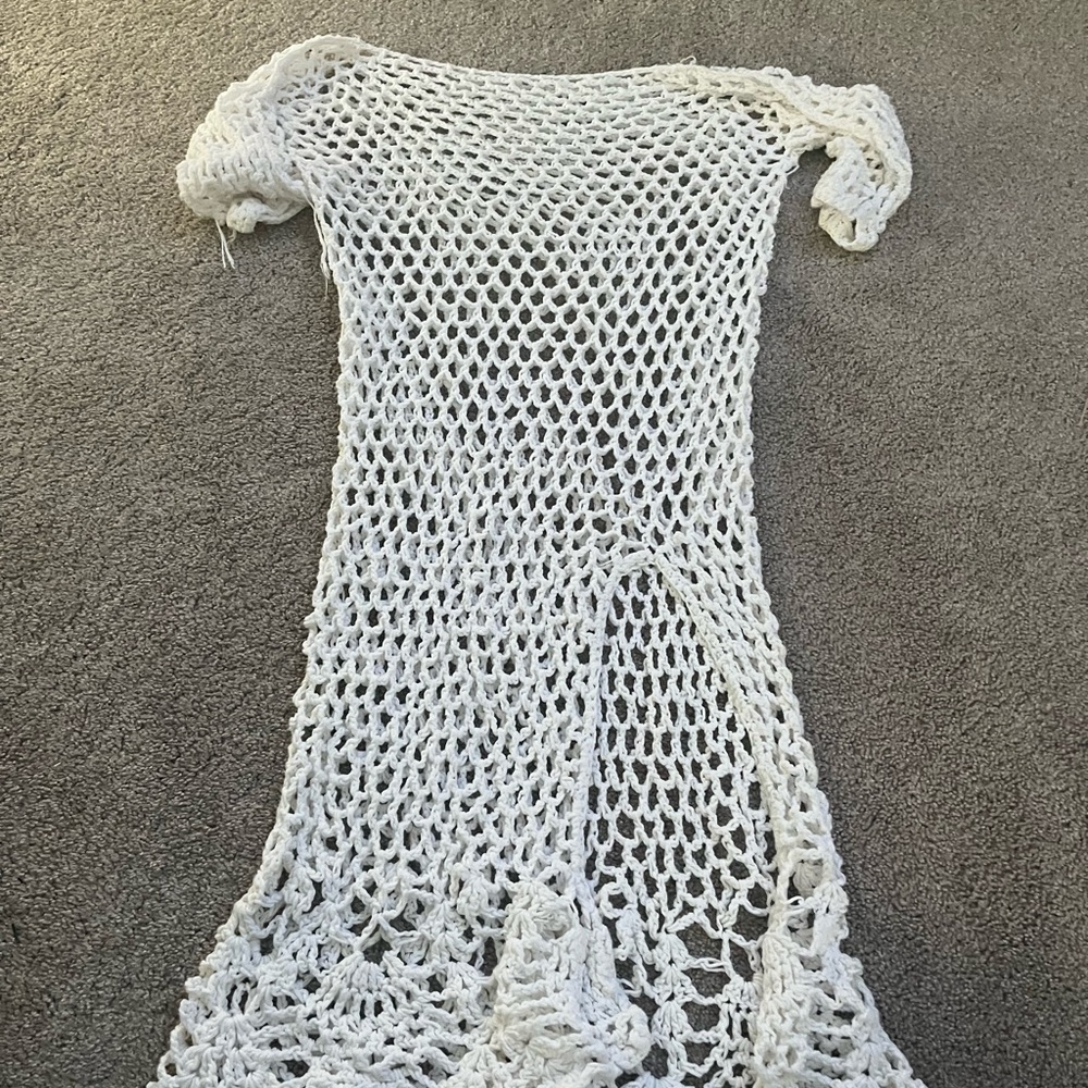 White Crochet Cover-Up Dress